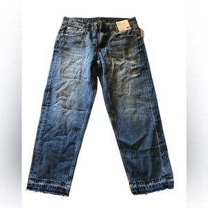 Aerospostale Women's Blue Denim Pockets Low Rise Baggy CropJeans S4R NWT  $54.95